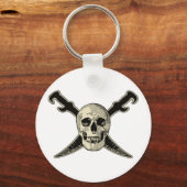 Pirate (Skull) - 2.25" Basic Button Schlüsselanhän Schlüsselanhänger (Vorderseite)