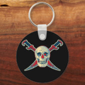 Pirate (Skull) - 2.25" Basic Button Schlüsselanhän Schlüsselanhänger (Vorderseite)