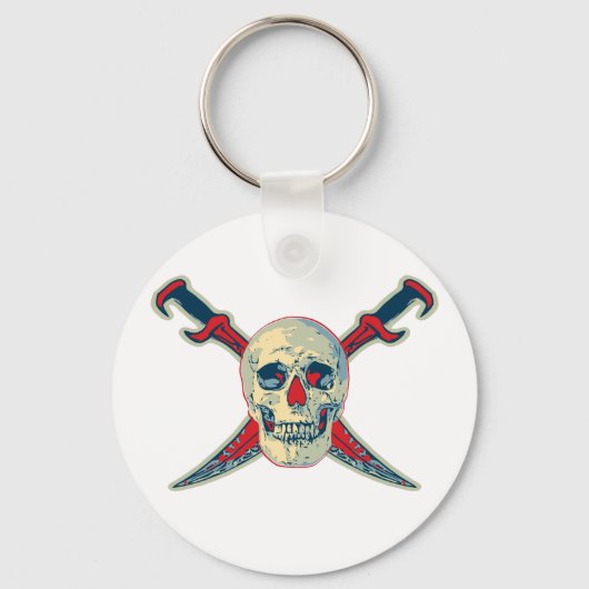 Pirate (Skull) - 2.25" Basic Button Schlüsselanhän Schlüsselanhänger (Vorderseite)