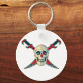 Pirate (Skull) - 2.25" Basic Button Schlüsselanhän Schlüsselanhänger (Vorderseite)