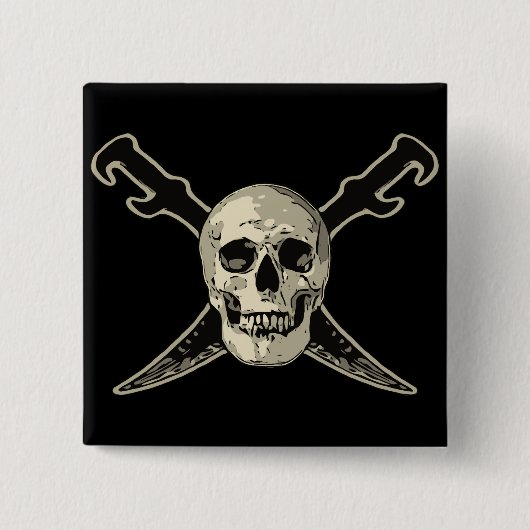 Pirate (Skull) - 2 Zoll Square Button  (Vorderseite)