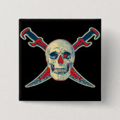 Pirate (Skull) - 2 Zoll Square Button  (Vorderseite)