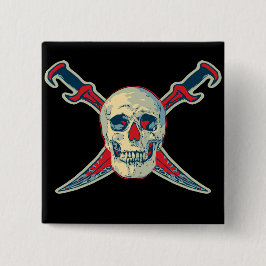 Pirate (Skull) - 2 Zoll Square Button 