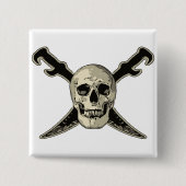 Pirate (Skull) - 2 Zoll Square Button (Vorderseite)