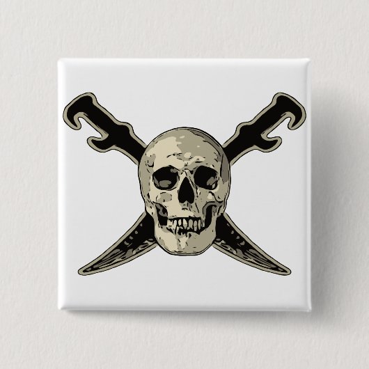 Pirate (Skull) - 2 Zoll Square Button (Vorderseite)