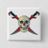 Pirate (Skull) - 2 Zoll Square Button  (Vorderseite)