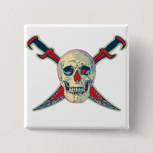 Pirate (Skull) - 2 Zoll Square Button (Vorderseite)