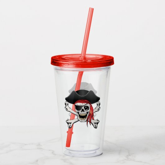 Pirate Skull Acryltrinkbecher (Rückseite)