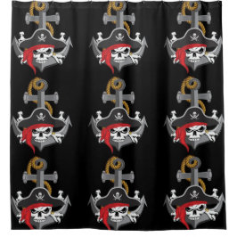 Pirate Skull Anchor Duschvorhang