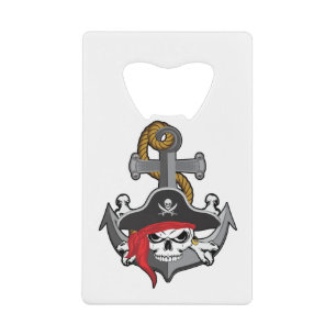 Pirate Skull Anchor Geldbeutel Flaschenöffner