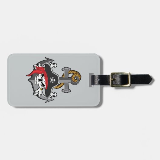 Pirate Skull Anchor Gepäckanhänger (Vorderseite horizontal)