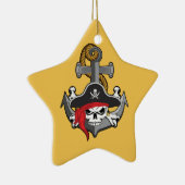 Pirate Skull Anchor Keramikornament (Rechts)