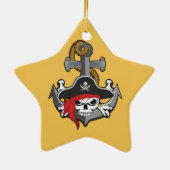 Pirate Skull Anchor Keramikornament (Hinten)