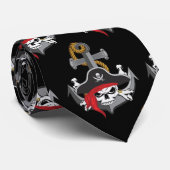 Pirate Skull Anchor Krawatte (Gerollt)