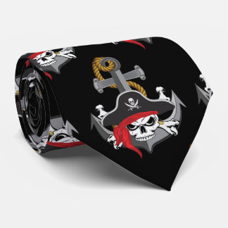 Pirate Skull Anchor Krawatte