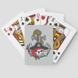 Pirate Skull Anchor Spielkarten