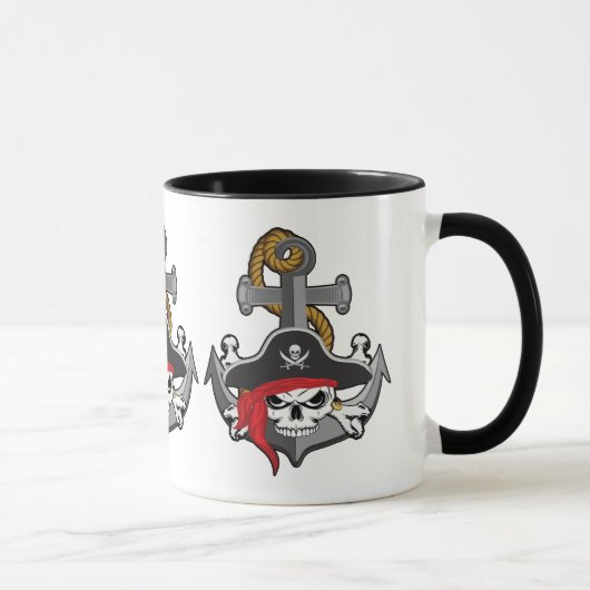 Pirate Skull Anchor Tasse (Rechts)