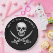 Pirate Skull and Sword Crossbones Pappteller (Party)