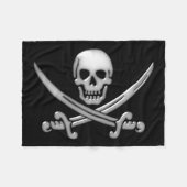 Pirate Skull and Sword Crossbones (TLAPD) Fleecedecke (Vorderseite (Horizontal))