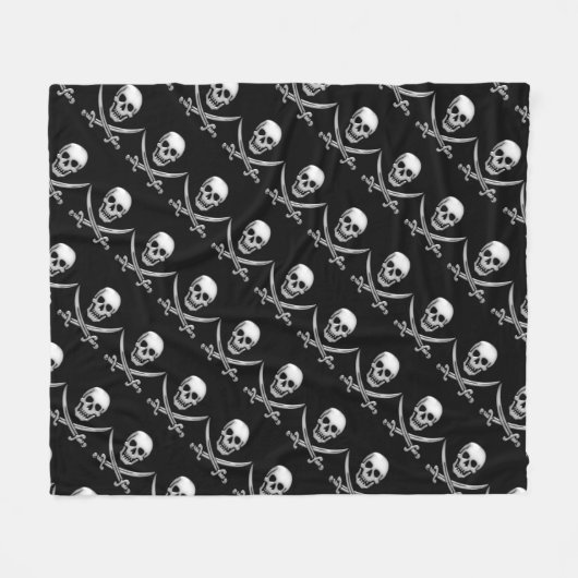 Pirate Skull and Sword Crossbones (TLAPD) Fleecedecke (Vorderseite (Horizontal))