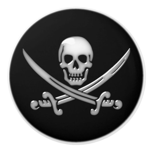 Pirate Skull and Sword Crossbones (TLAPD) Keramikknauf (Vorderseite)