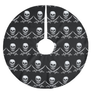 Pirate Skull and Sword Crossbones (TLAPD) Polyester Weihnachtsbaumdecke