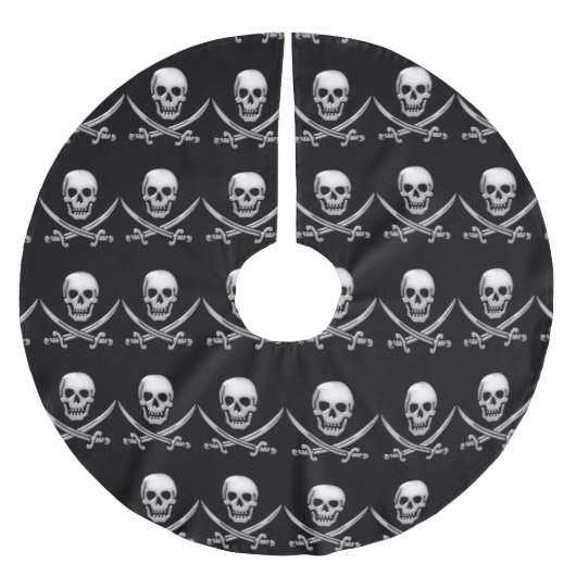 Pirate Skull and Sword Crossbones (TLAPD) Polyester Weihnachtsbaumdecke (Vorderseite)