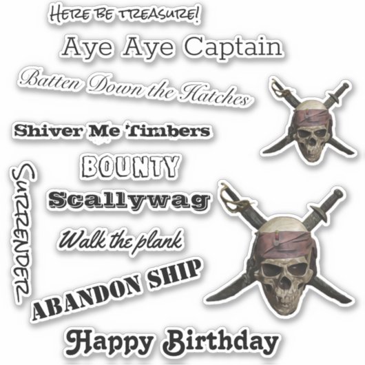 Pirate Skull Aufkleber (Vorderseite)