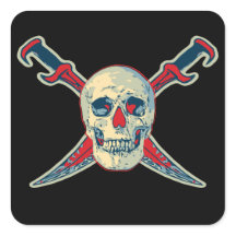 Pirate (Skull) - Aufkleber auf dem Platz, glänzend