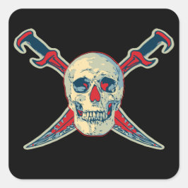 Pirate (Skull) - Aufkleber auf dem Platz, glänzend