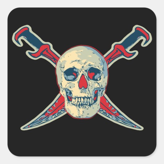 Pirate (Skull) - Aufkleber auf dem Platz, glänzend (Vorderseite)