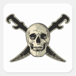 Pirate (Skull) - Aufkleber auf dem Platz, glänzend