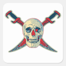 Pirate (Skull) - Aufkleber auf dem Platz, glänzend