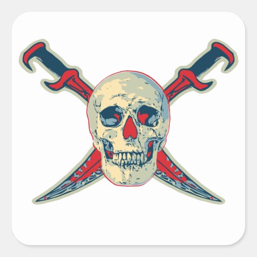 Pirate (Skull) - Aufkleber auf dem Platz, glänzend (Vorderseite)