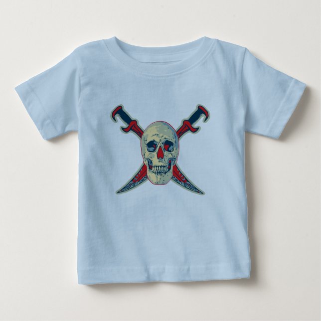 Pirate (Skull) - Baby Fine Jersey T - Shirt (Vorderseite)