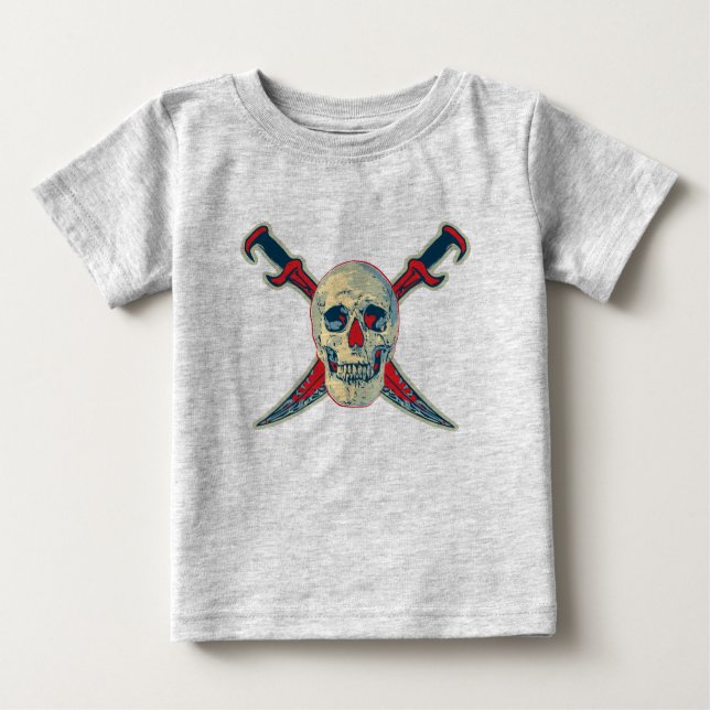 Pirate (Skull) - Baby Fine Jersey T - Shirt (Vorderseite)