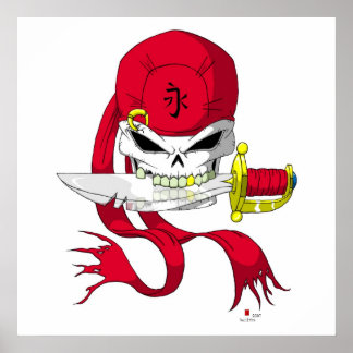Pirate Skull Bandana Poster