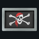 Pirate Skull Belt Buckle Rechteckige Gürtelschnalle<br><div class="desc">Pirate Skull Cartoon</div>