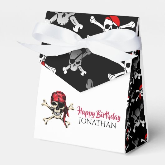 Pirate Skull Birthday Favor Box Geschenkschachtel (Vorderseite)