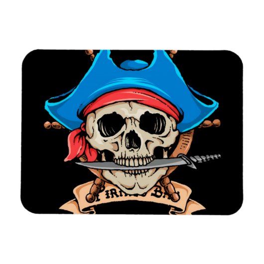 Pirate Skull Bitfe Knife Magnet (Horizontal)