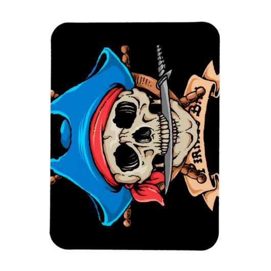 Pirate Skull Bitfe Knife Magnet (Vertikal)