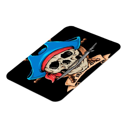 Pirate Skull Bitfe Knife Magnet (Linke Seite)