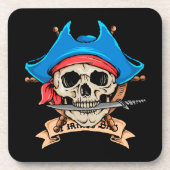 Pirate Skull Bitfe Knife Untersetzer (Vorderseite)