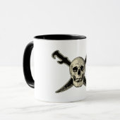 Pirate (Skull) - Black 11 oz Ringer Tasse (Vorderseite Links)