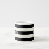 Pirate Skull Black and White Strip Espresso Cup Espressotasse (Vorderseite)