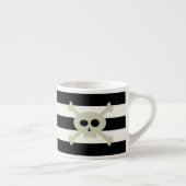 Pirate Skull Black and White Strip Espresso Cup Espressotasse (Rechts)