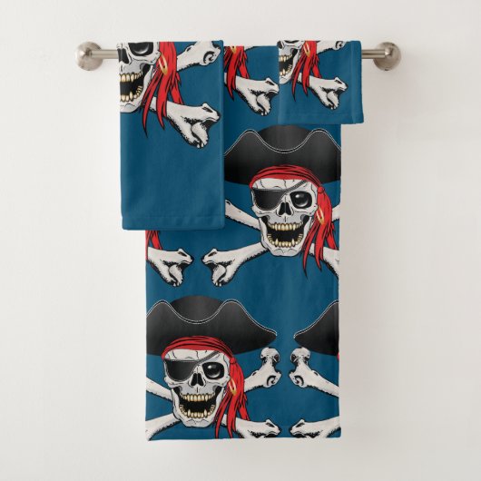 Pirate Skull Bluetooth Lautsprecher Badhandtuch Set (Insitu)