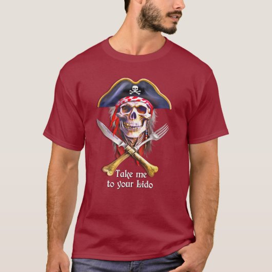 Pirate Skull "Bring mich zu deinem Lido" T-Shirt (Vorderseite)