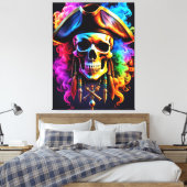 Pirate Skull Canvas Print Leinwanddruck (Insitu (Schlafzimmer))
