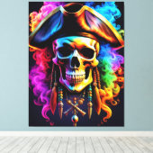 Pirate Skull Canvas Print Leinwanddruck (Insitu (Holzboden))